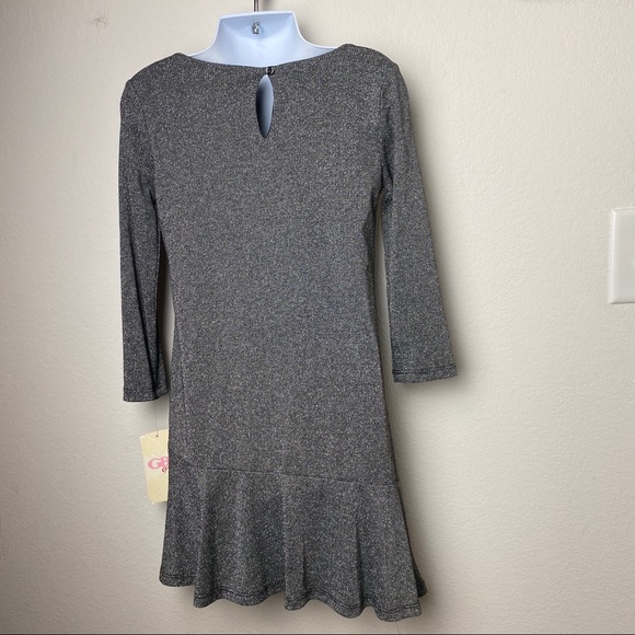 Copper Key Big Girls and Child Gray Metallic Sweater Dress - Picture 6 of 6